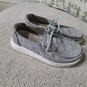 Hey Dude Kids Gray and White Sneakers